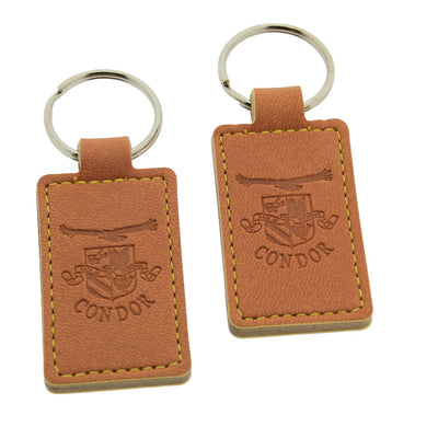 Rectangle Leather or Artificial Leather Hotel Key Tags | 80x30mm | With Hot Stamped Engraving