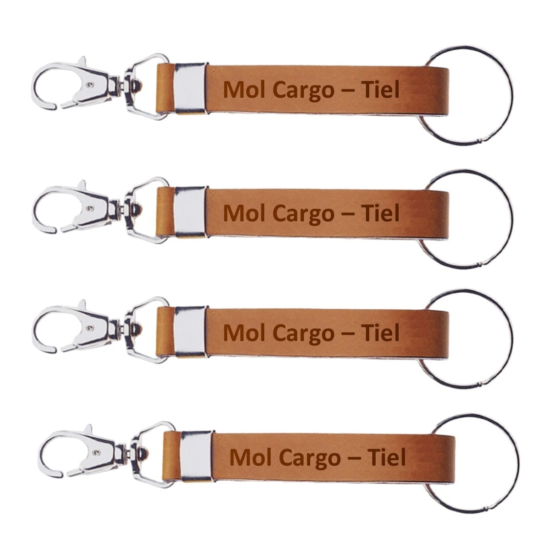 Rectangle Leather Hotel Key Tags With Split Key Ring And Swivel Clasp | 140x15mm | Hot Stamped Engraving