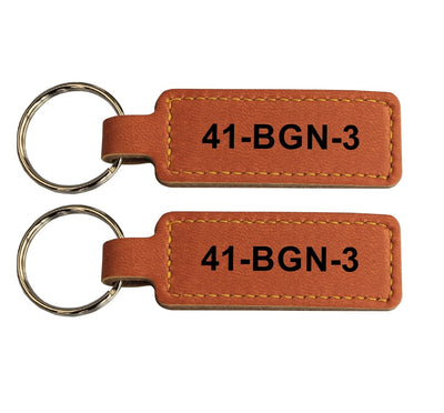 Rectangle Leather or Artificial Leather Hotel Key Tags | 95x23mm | With Engraving | No MOQ