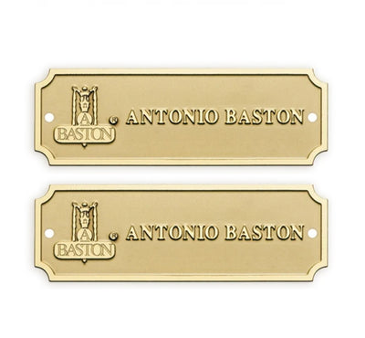 Rectangle Brass Embossed Logo Plaques