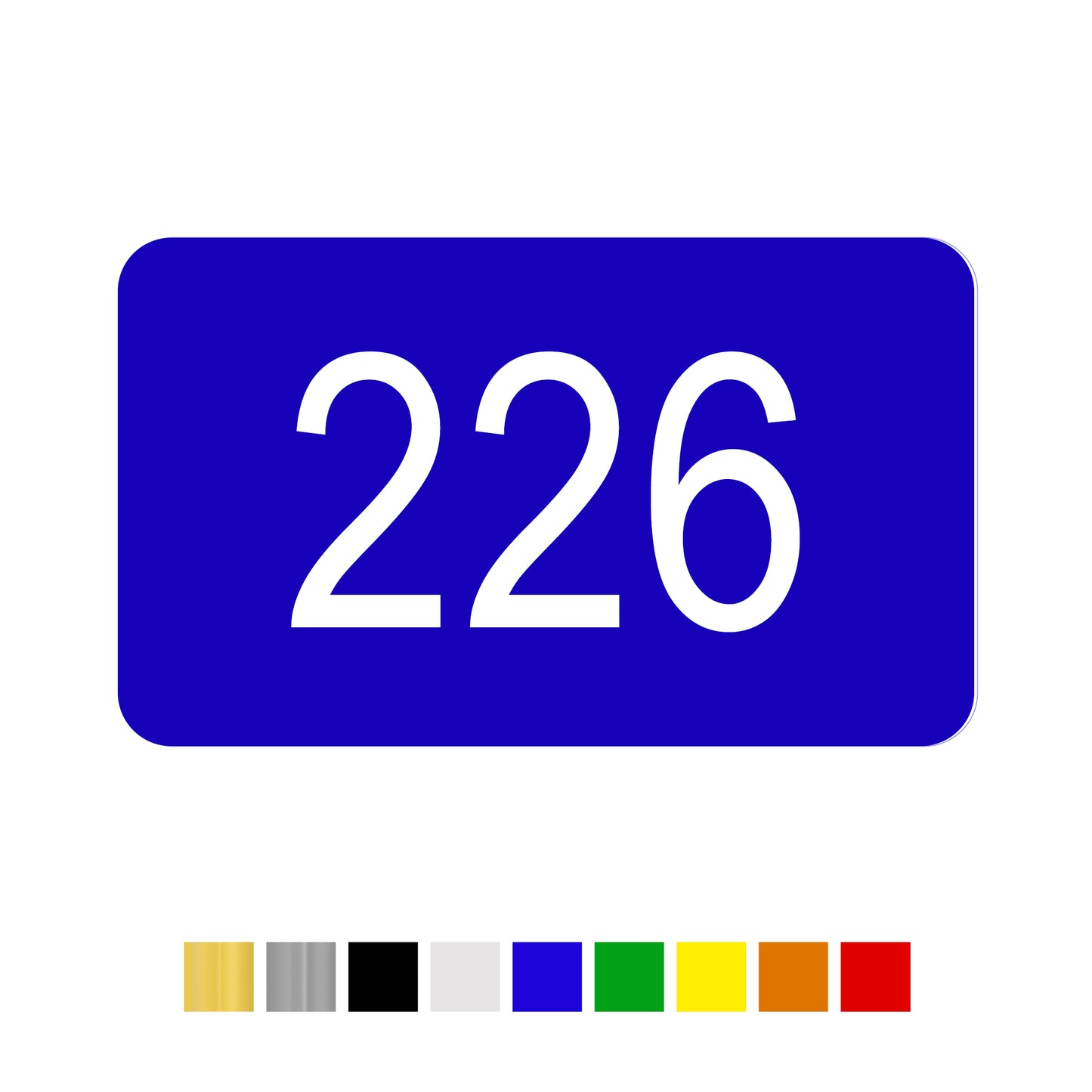 Rounded Rectangle Acrylic Number Labels Horizontal