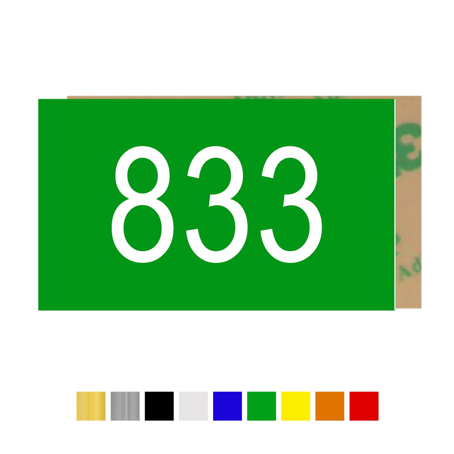 Rectangle Acrylic Number Labels with Adhesive Tape Horizontal