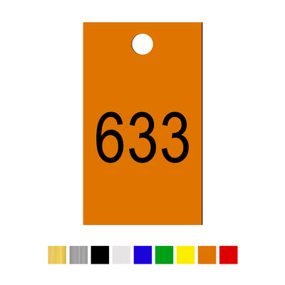 Rectangle Acrylic Number Labels with One Drill Hole Vertical