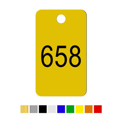 Rounded Rectangle Acrylic Number Labels with One Drill Hole Vertical