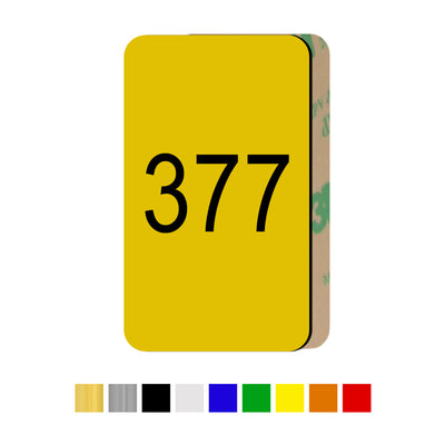 Rounded Rectangle Acrylic Number Labels with Adhesive Tape Vertical