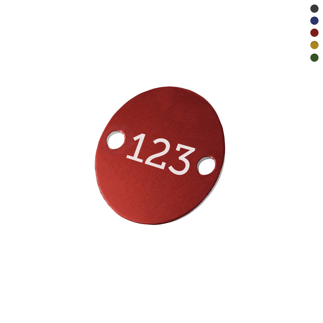 Round Aluminium Number or Asset Tags With Two Mounting Holes 