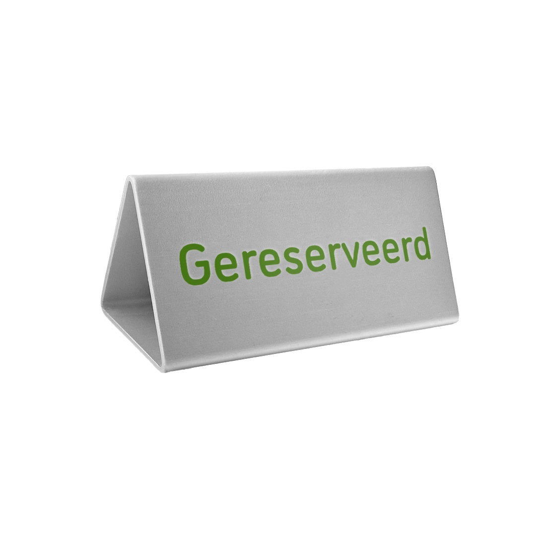 Silver Reserved Sign With Green Writing