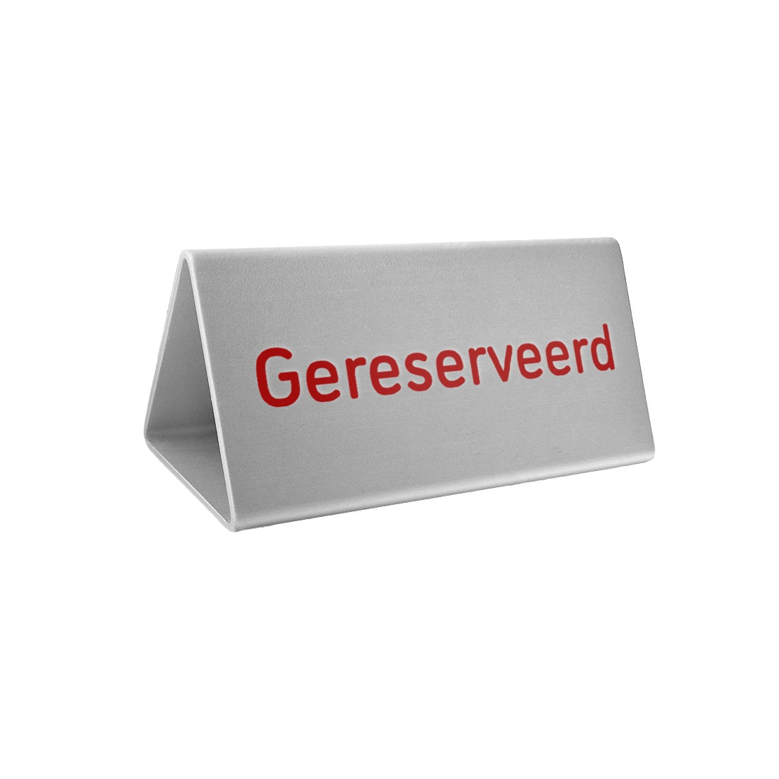 Silver Reserved Sign With Red Writing