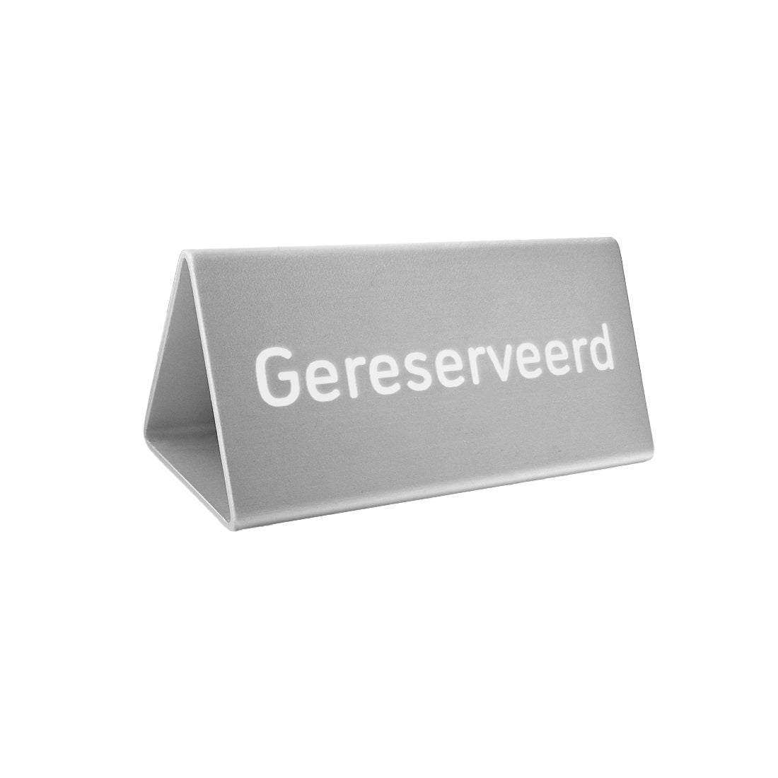 Silver Reserved Sign With White Writing