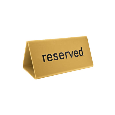 Reserved Table Sign Gold 100x55mm - Aluminium