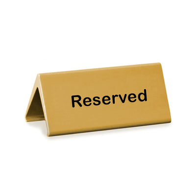 Reserved Table Sign Gold 120x60mm - Aluminium