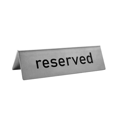 Reserved Table Sign Silver 120x40mm - Stainless Steel