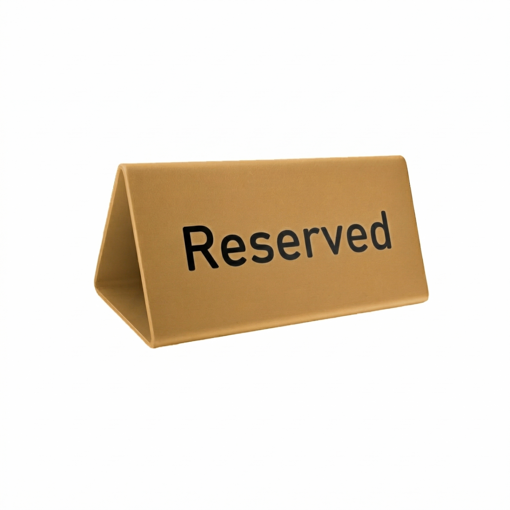 Reserved Sign Gold Aluminium Triangular Design With Black Laser Engraving 100x55mm