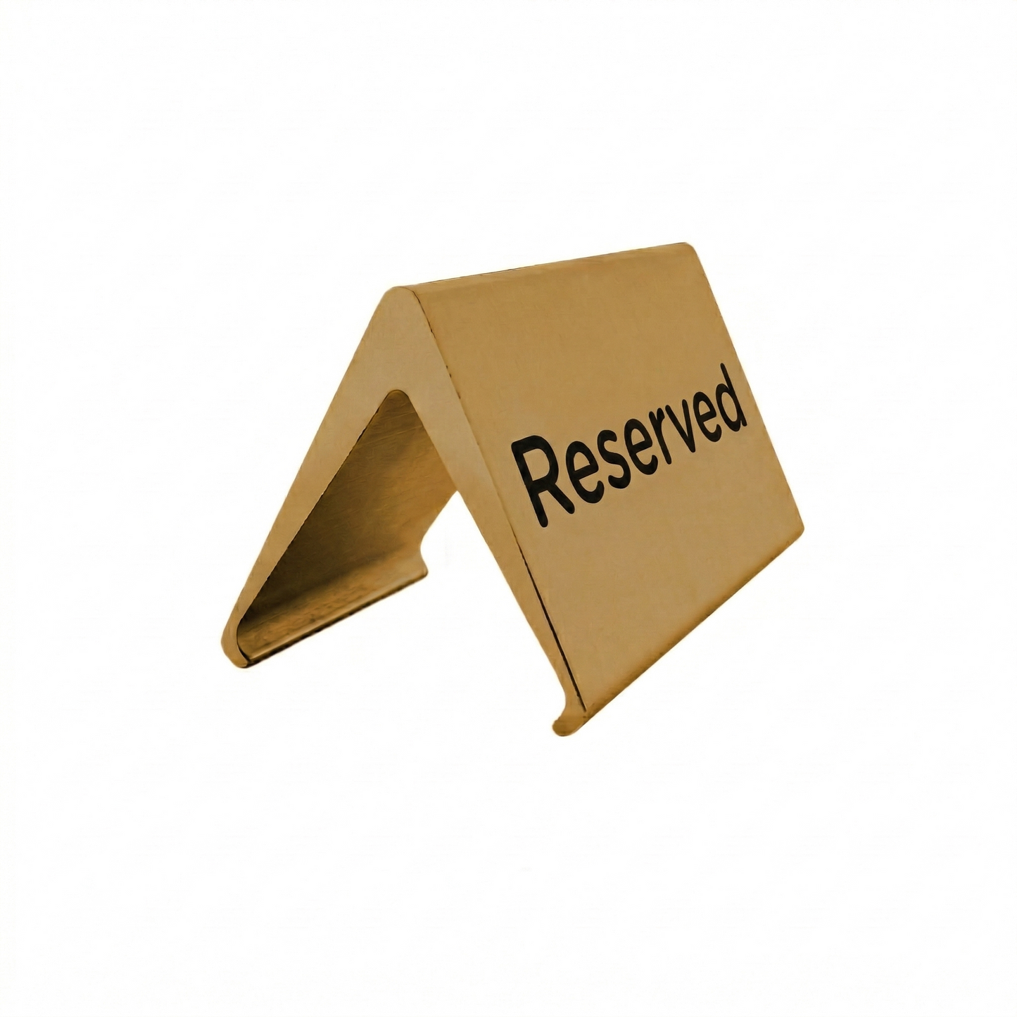 Reserved Table Sign Gold Aluminium 120x55mm Side View