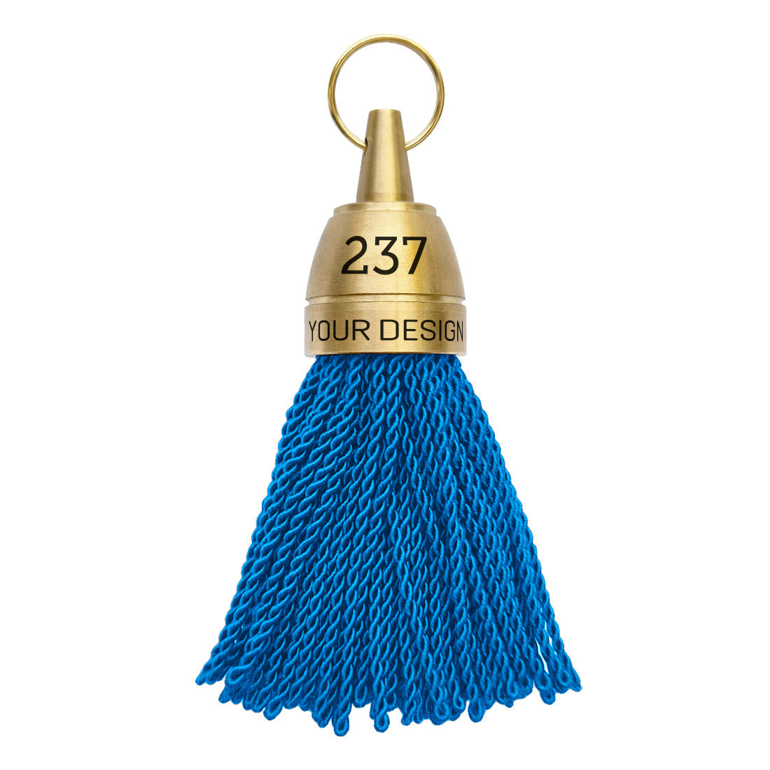 Brass Hotel Key Tags With Blue Fabric Tassel