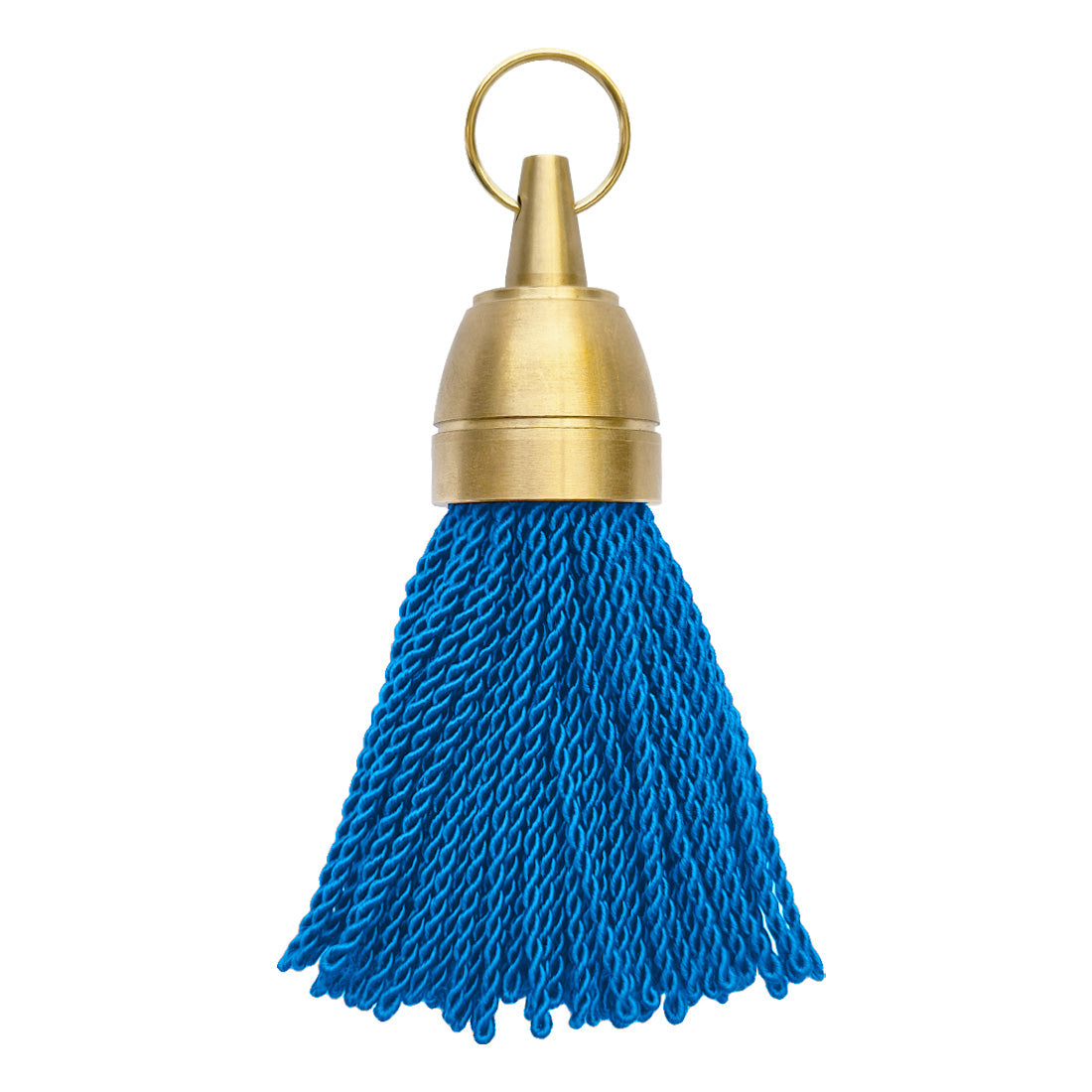 Brass Hotel Key Tags With Blue Fabric Tassel