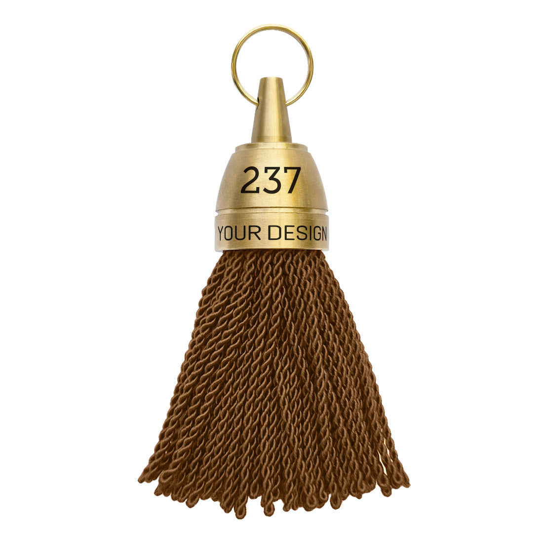 Brass Hotel Key Tags With Brown Fabric Tassel