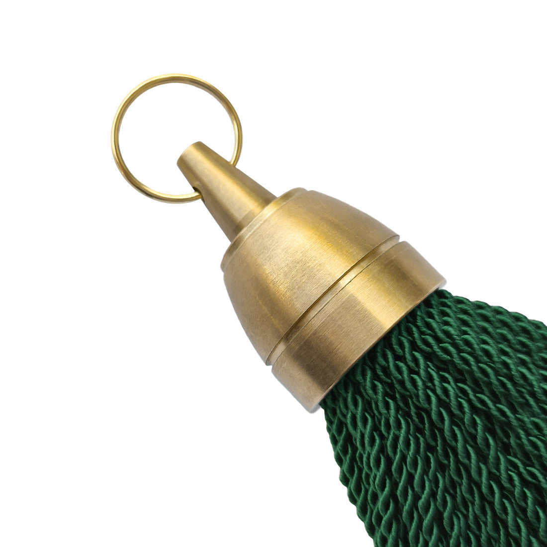 Brass Hotel Key Tags With Dark Green Fabric Tassel