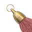 Brass Hotel Key Tags With Dusty Pink Fabric Tassel