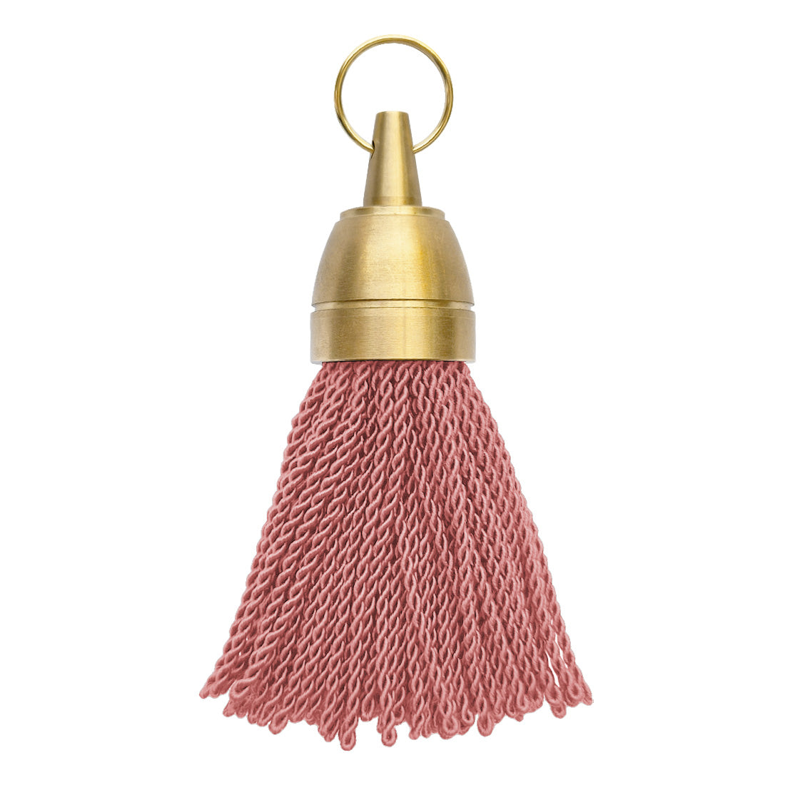 Brass Hotel Key Tags With Dusty Pink Fabric Tassel