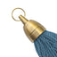 Brass Hotel Key Tags With Dusty Blue Fabric Tassel