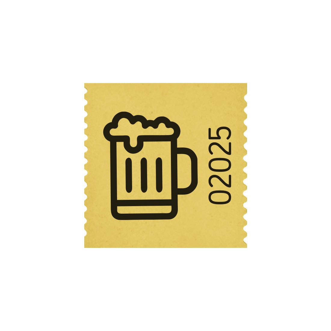 Showing One Paper Beer Tickets With a Beer Mug Icon and Number Yellow