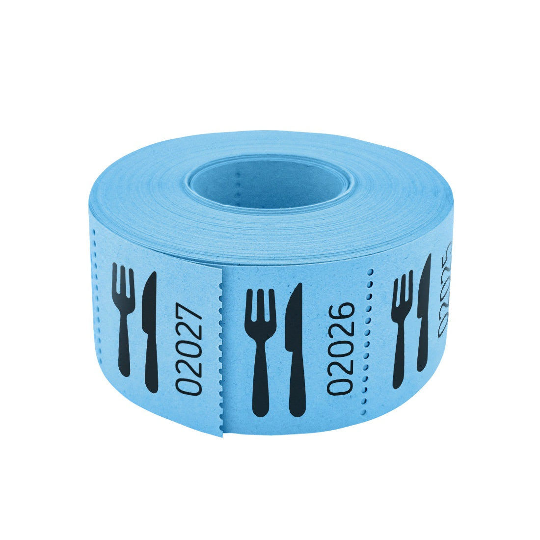 Paper Food Coupon On A Roll with Cutlery Icon Perforated Tickets 