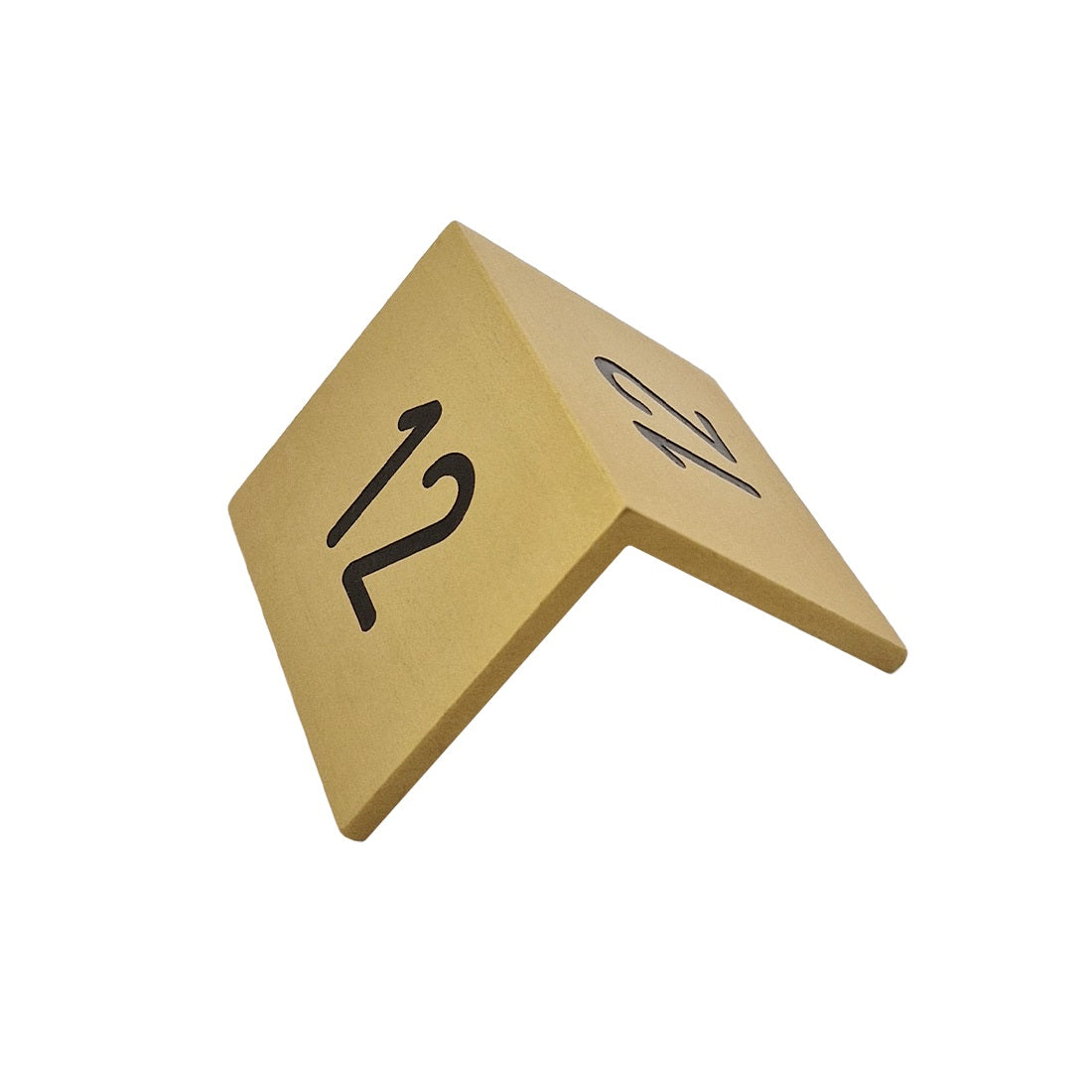 Gold A-Frame Table Number Signs With Black Engraving - Aluminium