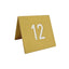 Gold Aluminium Table Numbers With Silver Engraving