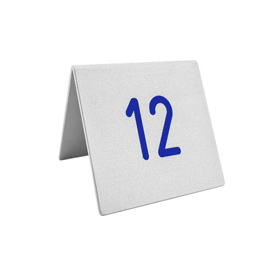 A frame Table Sign Silver Aluminium With Blue Numbers