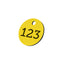 Acrylic Number Tags With One Drill Hole at the Top Front View - Yellow Variant