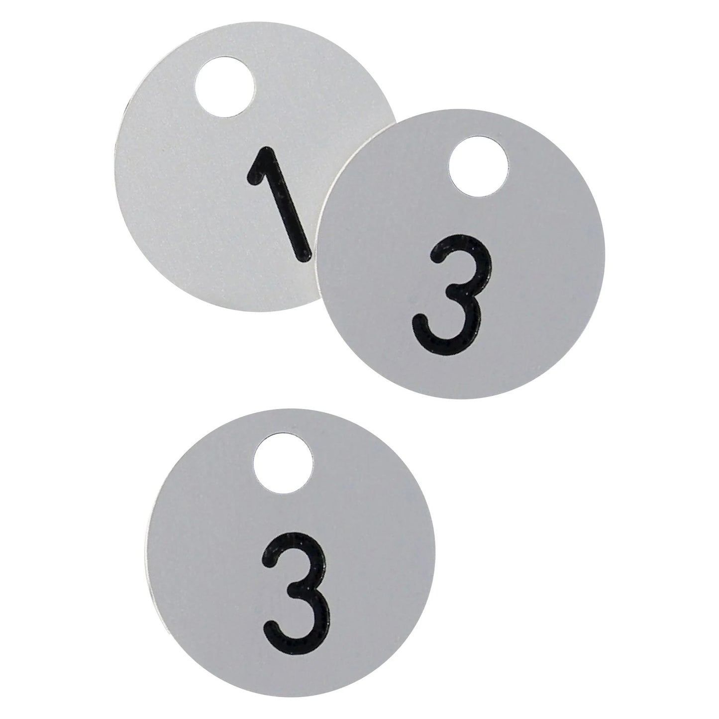 Round Anodised Coloured Aluminium Key Tags With CNC Number Engraving