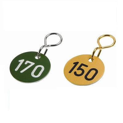 Round Anodised Coloured Aluminium Key Tags With CNC Number Engraving