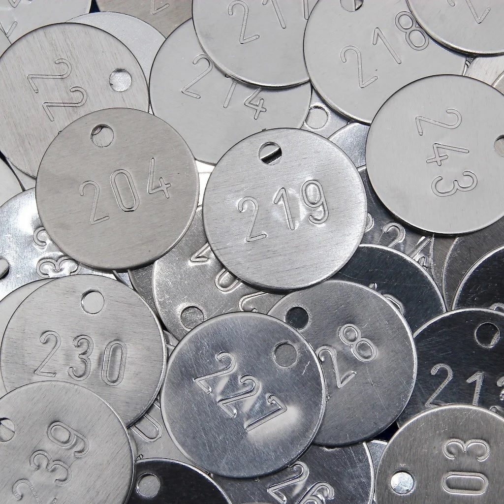 Aluminium Key Tags With Stamped Numbering |Numbered Metal Tags ...