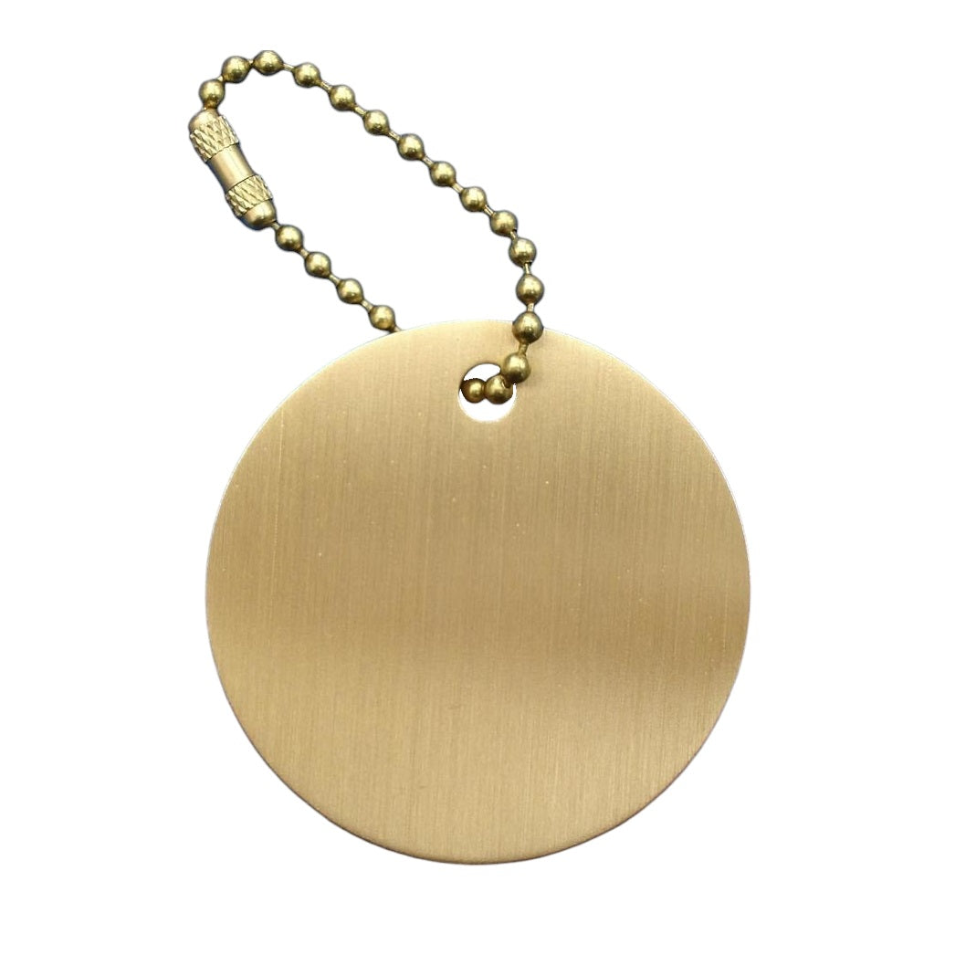 Round Brushed Gold Brass Hotel Key Tags With Custom Engraving