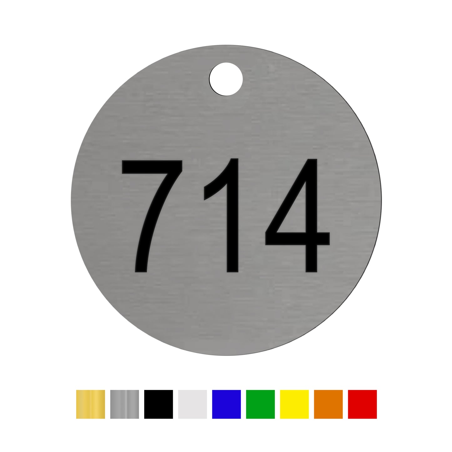 Round Acrylic Number Tags with One Drill Hole