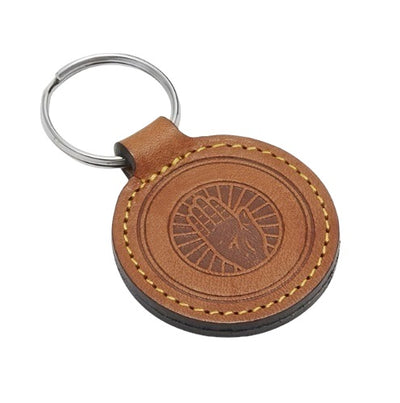 Round Leather or Artificial Leather Hotel Key Tags | 45mm | With Hot Stamped Engraving