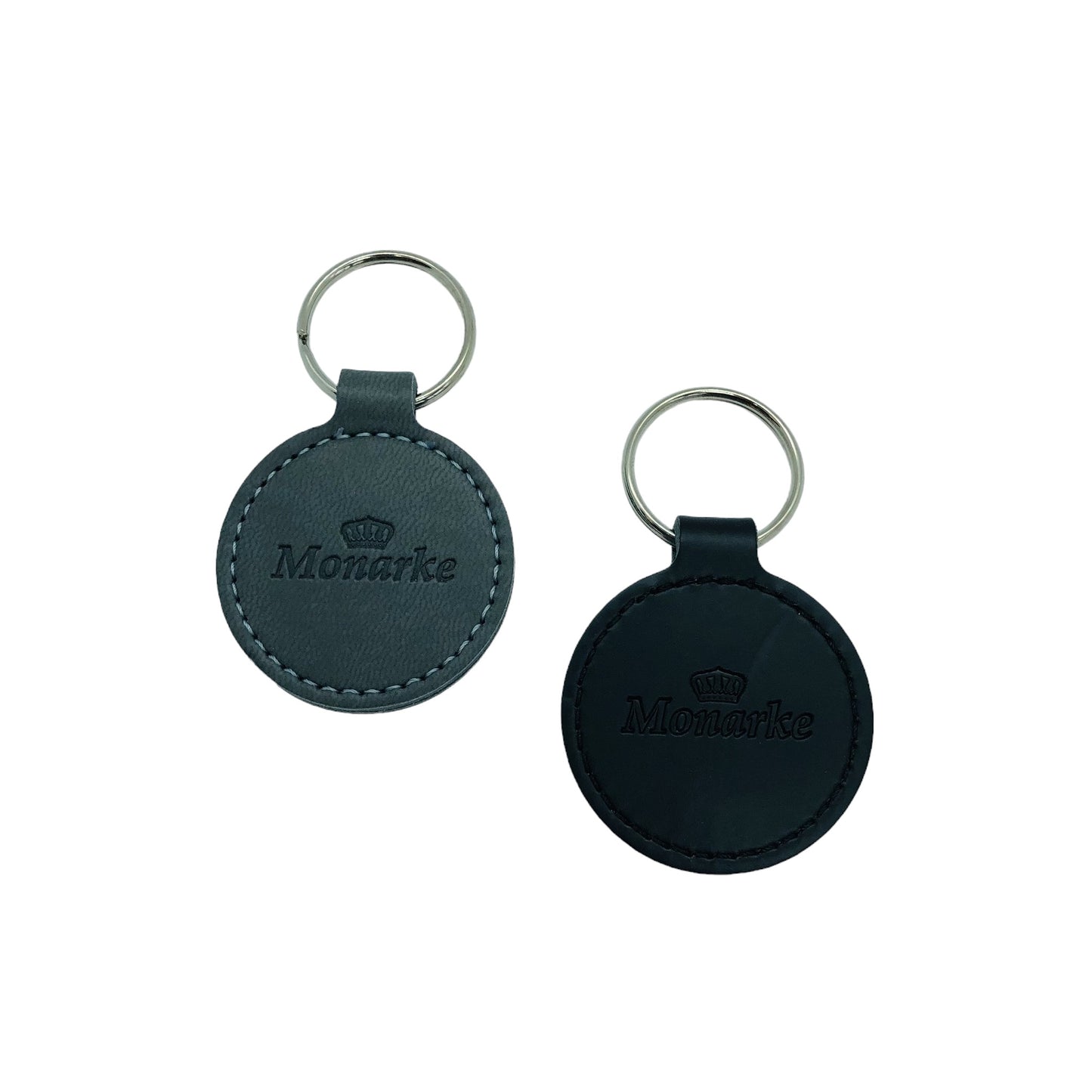 Round Leather or Artificial Leather Hotel Key Tags | 45mm | With Hot Stamped Engraving