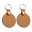 Round Leather Hotel Key Tags With a Hidden Coin Pocket | 95x58mm | With Hot Stamped Engraving