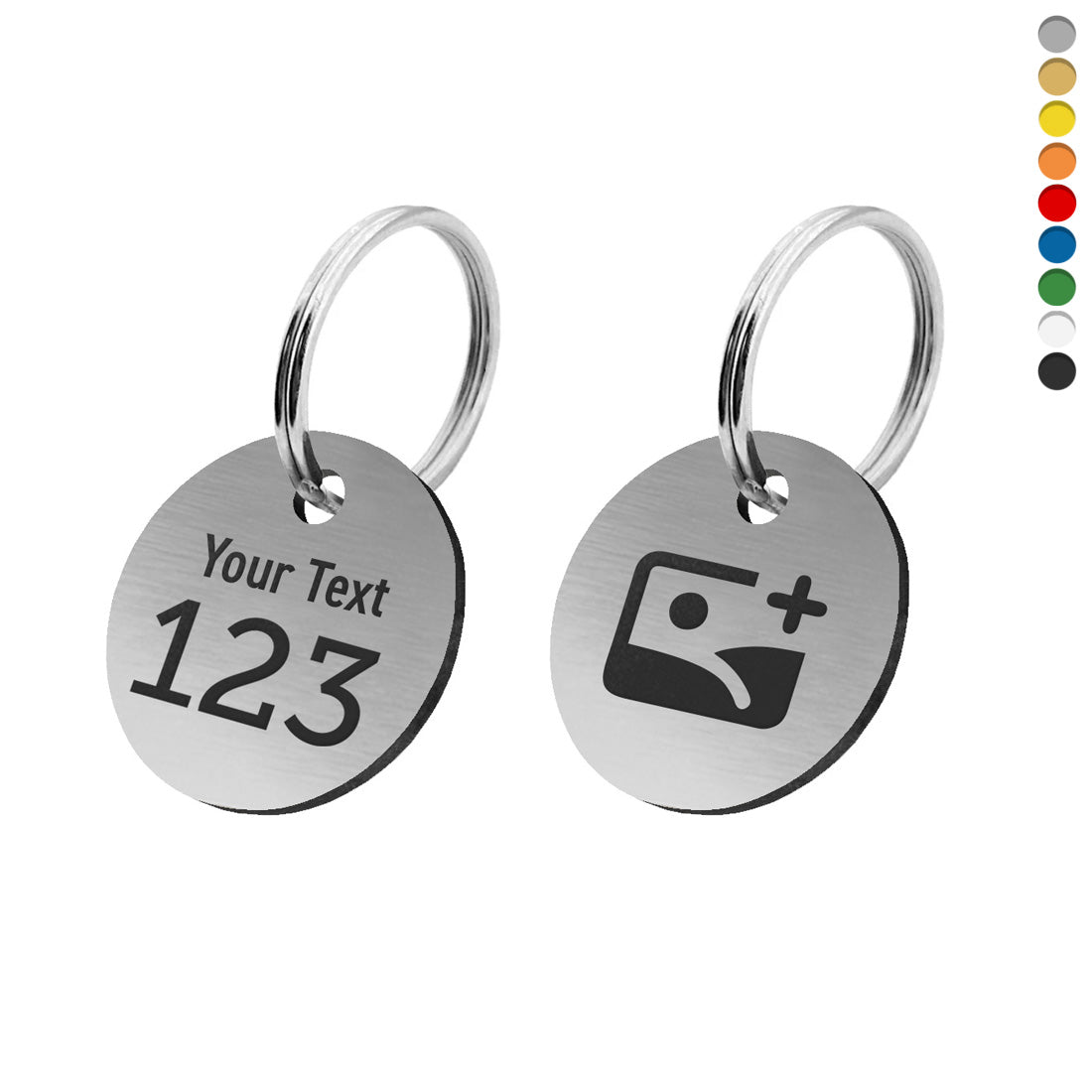 Round Acrylic Logo Tags With Custom Text+Number and Logo