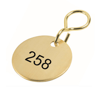 Round Brass Key Tags With Laser Number Engraving