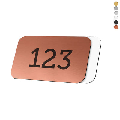 Rounded Rectangle Foil Number Tags Horizontal Orientation