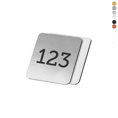 Square Bendable Foil Number Tags With Adhesive Tape Vertical