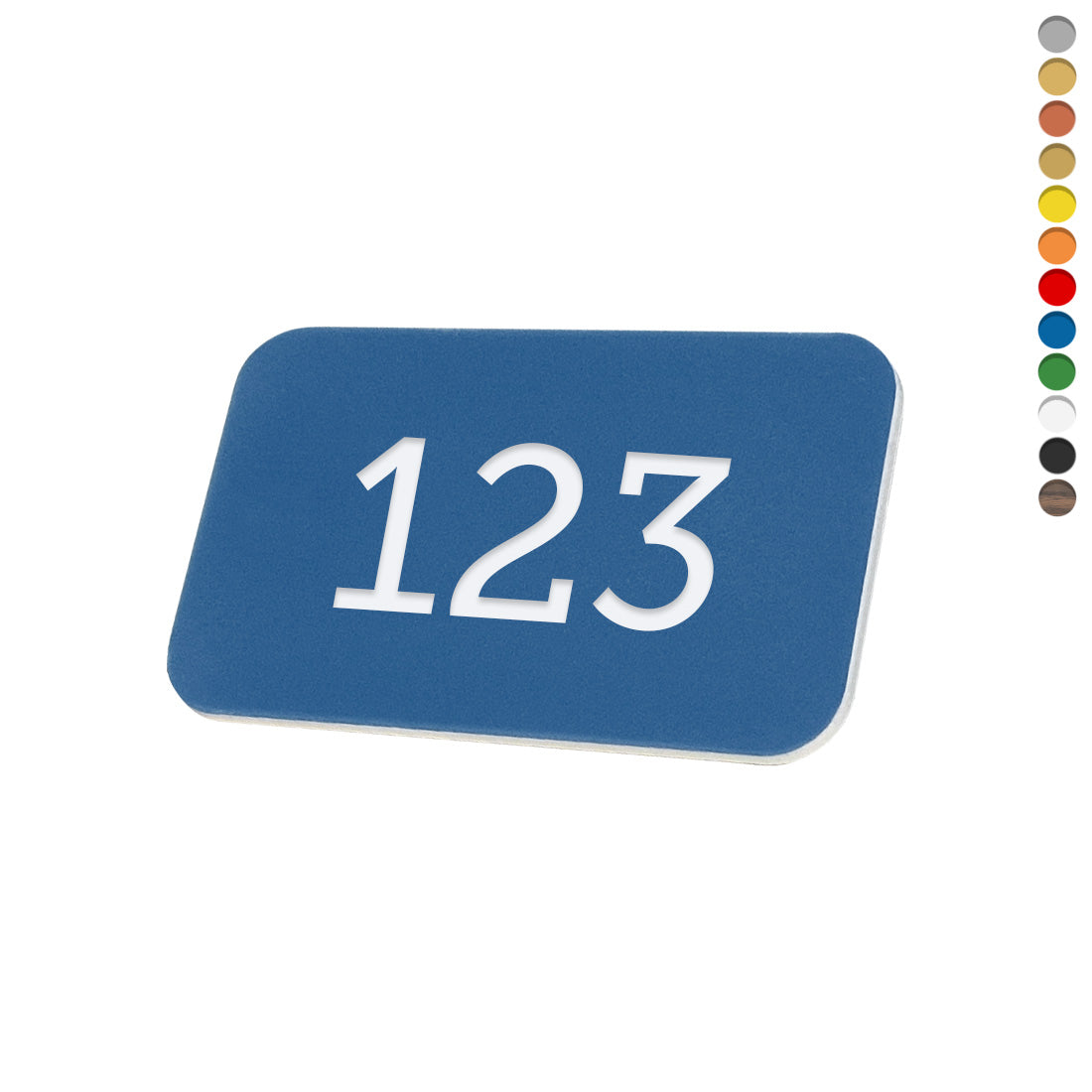 Rounded Rectangle Acrylic Number Tags 