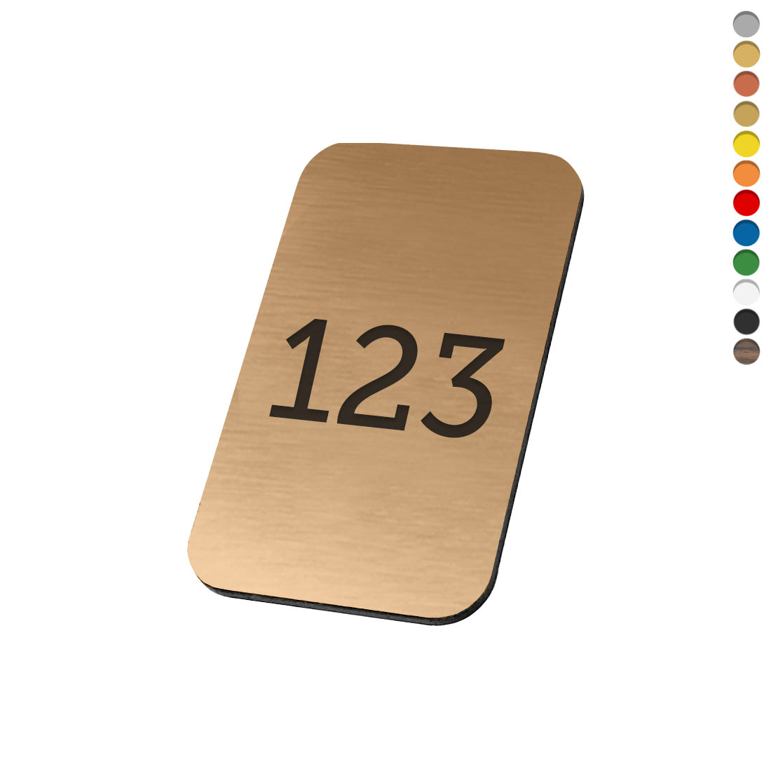 Rounded Rectangle Acrylic Number Tags In Vertical Orientation