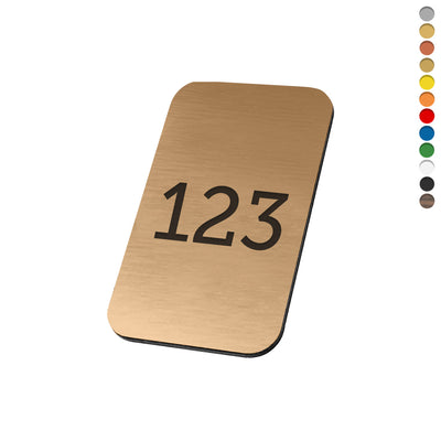 Rounded Rectangle Acrylic Number Tags In Vertical Orientation