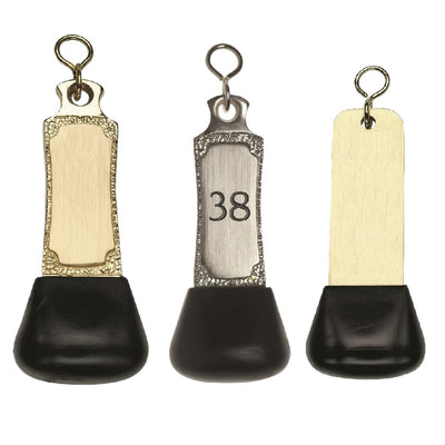 Vintage-Look Brass Hotel Key Tag With an Custom Engraving and Rubber Cap