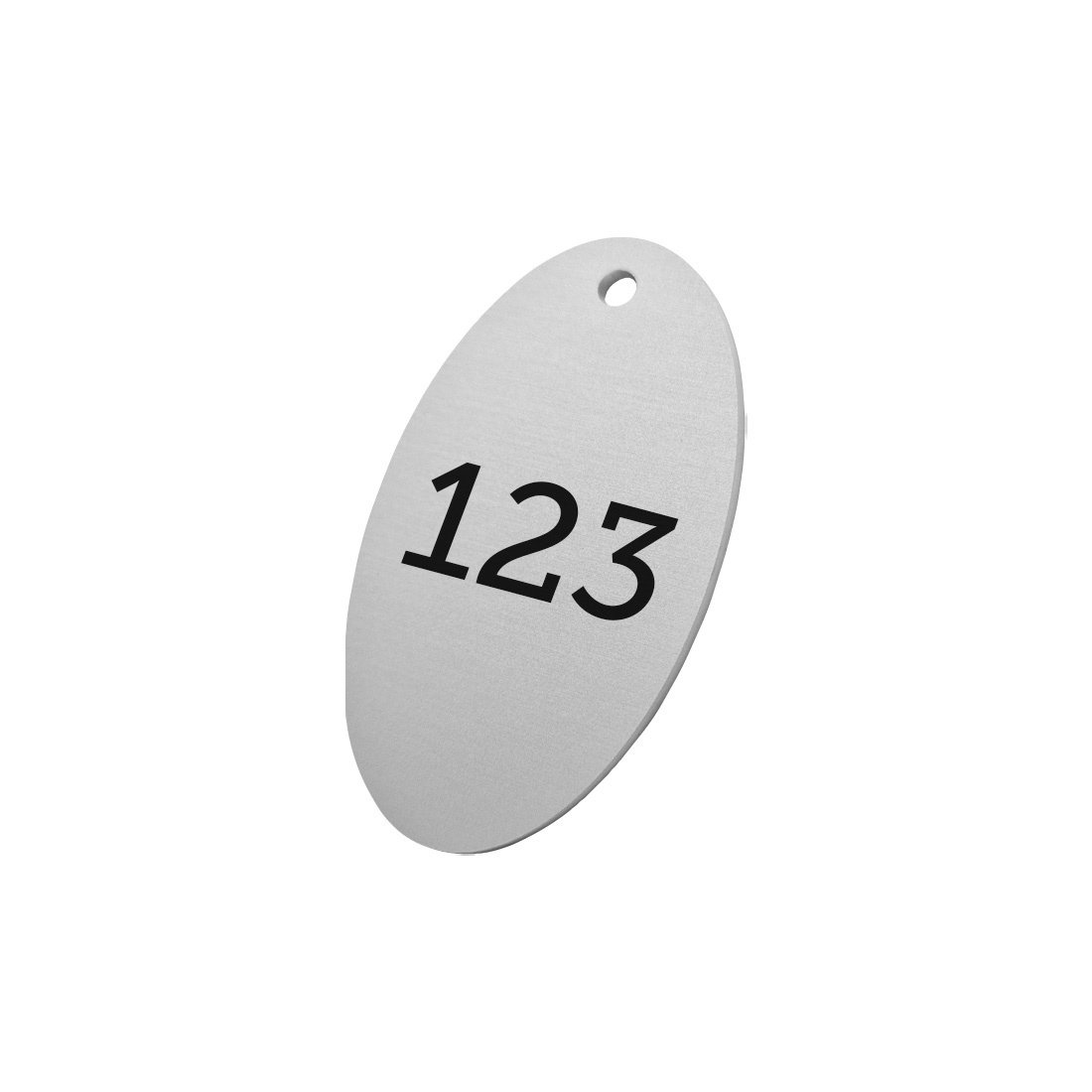 Oval Silver Aluminium Numbered Asset Tags / Labels 37x67mm