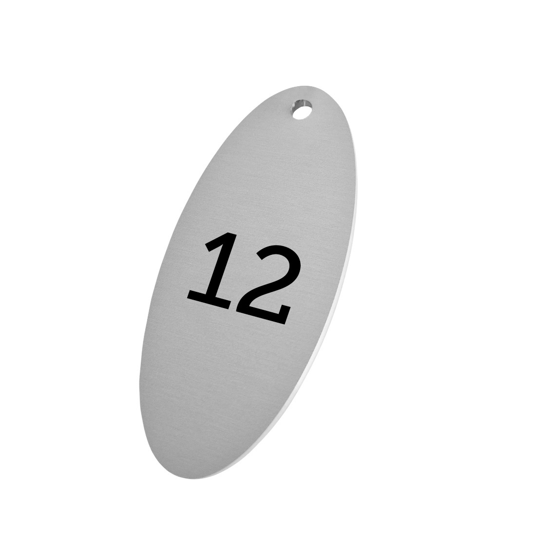 Oval Silver Aluminium Numbered Asset Tags / Labels 40x90mm 