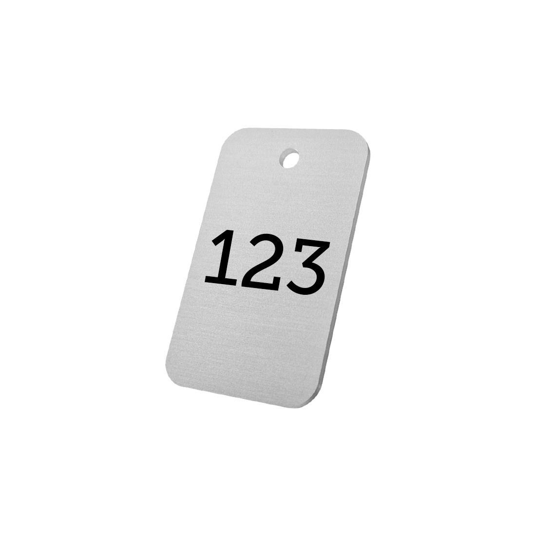 Rectangle Silver Aluminium Numbered Asset Tags / Labels 30x50mm